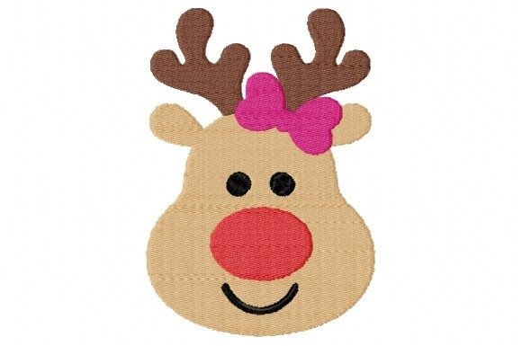Christmas Girl Reindeer Face