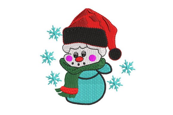 Christmas Snow Man Embroidery Design