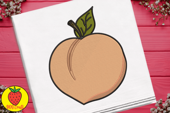 Cute Peaches and Leaves: A Sweet, Versatile Embroidery Design for Handmade Gifts