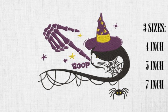 Halloween Skeleton Hand Boop Black Cat