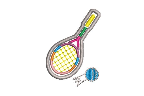 Racket and Ball Embroidery Design