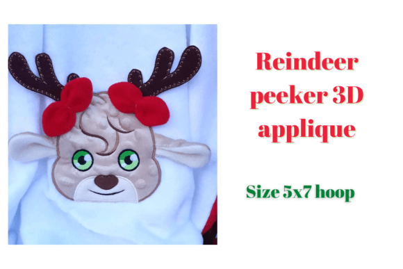 Reindeer Peeker Applique ITH